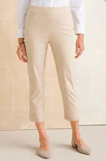 Women’s Work Pants Tan - Chicos SO SLIMMING Brigitte Straight Leg Crops NWT 