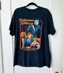 Halloween | Michael Meyers Halloween Safety Tee Sitters Guide Graphic Shirt