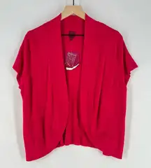 212 Collection Pink‎ Soft Stretch Knit Open Front Bolero Shrug Cardigan Topper
