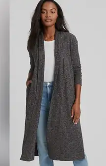 Banana Republic ribbed lightweight Duster Charcoal Gray Knit Cardigan