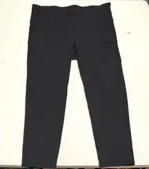 Black Cropped Workout Leggings Sporty Pants