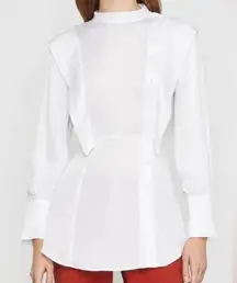 NWT BCBG MAXAZRIA Asymmetric Button Front White Shirt Sz XS-$198