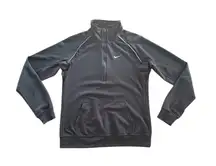 Nike Dri Fit Black Half Zip Jacket Top Shirt Casual Lightweight Womens Sz Medium