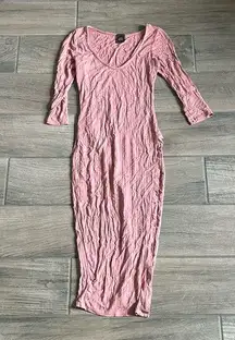 May pink ribbed bodycon dress