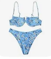 Floral V-Wired Bikini Set Swimsuit