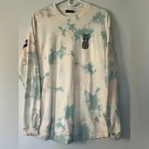 New Clearwater beach Florida spirit Jersey long sleeve aqua peach tie dye sz med