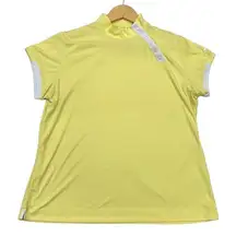 Slazenger Yellow Golf Performance Snap Detail Short Sleeve Top Size XL