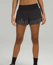 RARE Lululemon Speed Up Mid-Rise Lined Short 4 *Graphic
Black Pink Logo