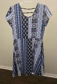BOBBIE BROOKS Blue, Black & White Dress