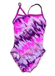 Nike Dri-Fit Womens Pink Purple One Piece Racing Swimsuit Size Small