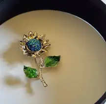 Van Gogh Sunflower Enamel Brooch