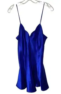 Fredrick’s of Hollywood Blue Silky Slip Dress Lingerie Negligee Small