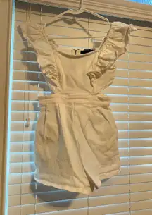 White Denim Romper 