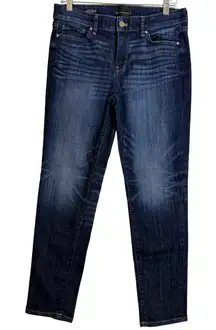 WHITE HOUSE BLACK MARKET Dark Wash Mid Rise Girlfriend Jeans Size 4