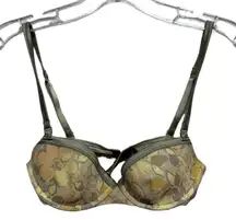 Stella McCartney Green Floral TShirt Bra Size 34B Push-up Light padding Everyday