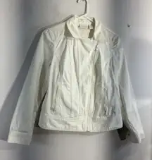 Womans Chicos Size 0 (xs) White Full Zip Jean Jacket