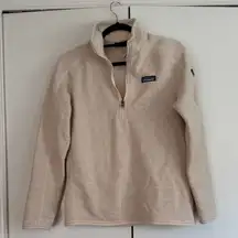 Patagonia Women‎ Beige Fleece Quarter Zip Pullover Cozy Warm Size Small