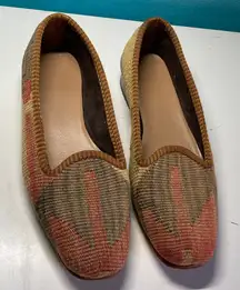 Wool Kilim Womens Size 39 US 8.5 Earthtone Multicolor Loafers