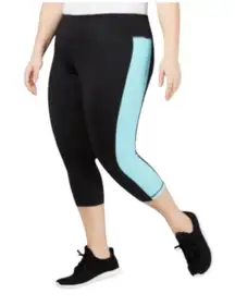 New ID Ideology Plus Size Colorblocked Capri Leggings, Blue 3X