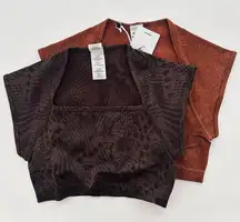 Gymshark L Gymshark Adapt Animal & Whitney Seamless Crop Top Set