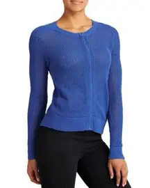 Athleta Royal Blue Open Knit Zip Sweater