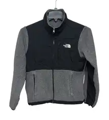 North Face Denali Womens Sz Small Fleece Gray Black Polartec Skiing Hiking