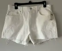 Lucky Brand White Denim Relaxed Shorts Size 12/31 New Summer Vacation Chic