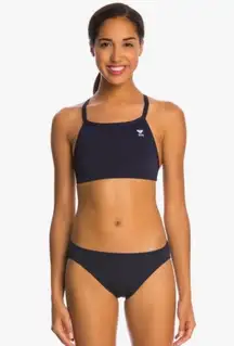 TYR Solid Durafast One Diamondback Workout Bikini Swimsuit Set Navy Size S 486