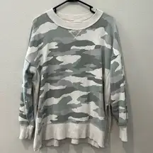 Aerie Muted Camo Side Slit Crew Neck | Size Medium