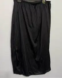 Vintage Vanity Fair Black Midi Slip Skirt Sz L