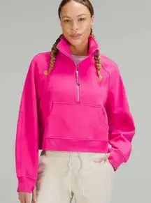 Sonic Pink Lululemon Scuba Half-Zip with hoodie