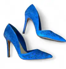 Jessica Simpson CHARIE Pointed Toe Blue Suede Stiletto Pumps Heels Size 7 Shoes