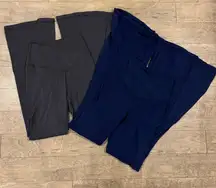 Lot of 2 Aerie Flare Legging Pants Size Medium Grey and Blue