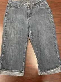 Denim Capris with Button Pockets Size 12