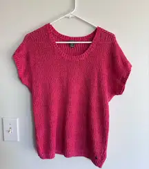 Eddie Bauer Cotton & Linen Knit Short Sleeve Sweater