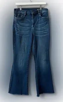 Blank NYC Blue Flare Wide Leg Jeans with Subtle Whiskering