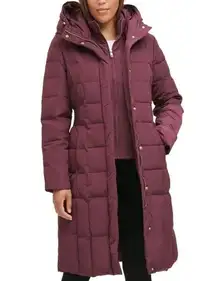 Cole Haan Women's Box- Quilt Down Puffer Coat in Merlot Sz Large $275