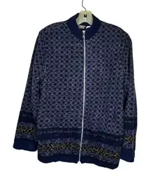 Napa Valley Blue‎ Zip Cardigan Sweater