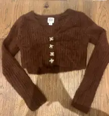 Urban Outfitters Brown Cropped Cardigan/Sweater