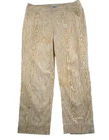 J. McLaughlin Cropped Pants Women’s Size 2 Gold/White Bark Print Flat Front