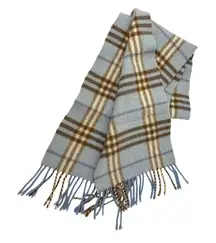 Burberry Classic Check Wool & Cashmere Blue Beige Scarf