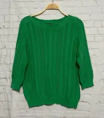 CHAPS  green argyle boatneck sweater