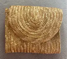 NWOT European Wax Center Straw Woven Clutch Bag