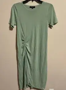 Beulah Knot T-Shirt Dress Green- One Size