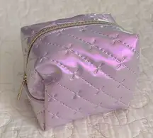 Juicy Couture Mini Make Up Bag Metallic Purple with Print NWOT