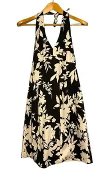 Jones New York Black & White Halter Lined Dress. Size 12