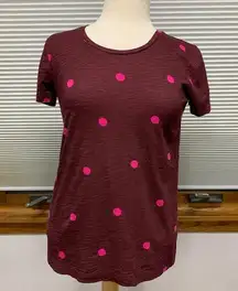 J.Crew  Magenta Polka Dot Short Sleeve T-shirt Size XS