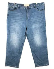 Soft Surroundings Women's Blue Denim Crop Ankle Casual Stretch Comfort Jeans 24W