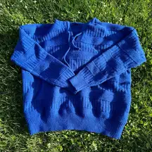 Blue Knit Hoodie