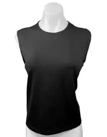 Monte Carlo Black Crew Neck Soft Pullover Plain Simple Muscle Tee Top Size XL